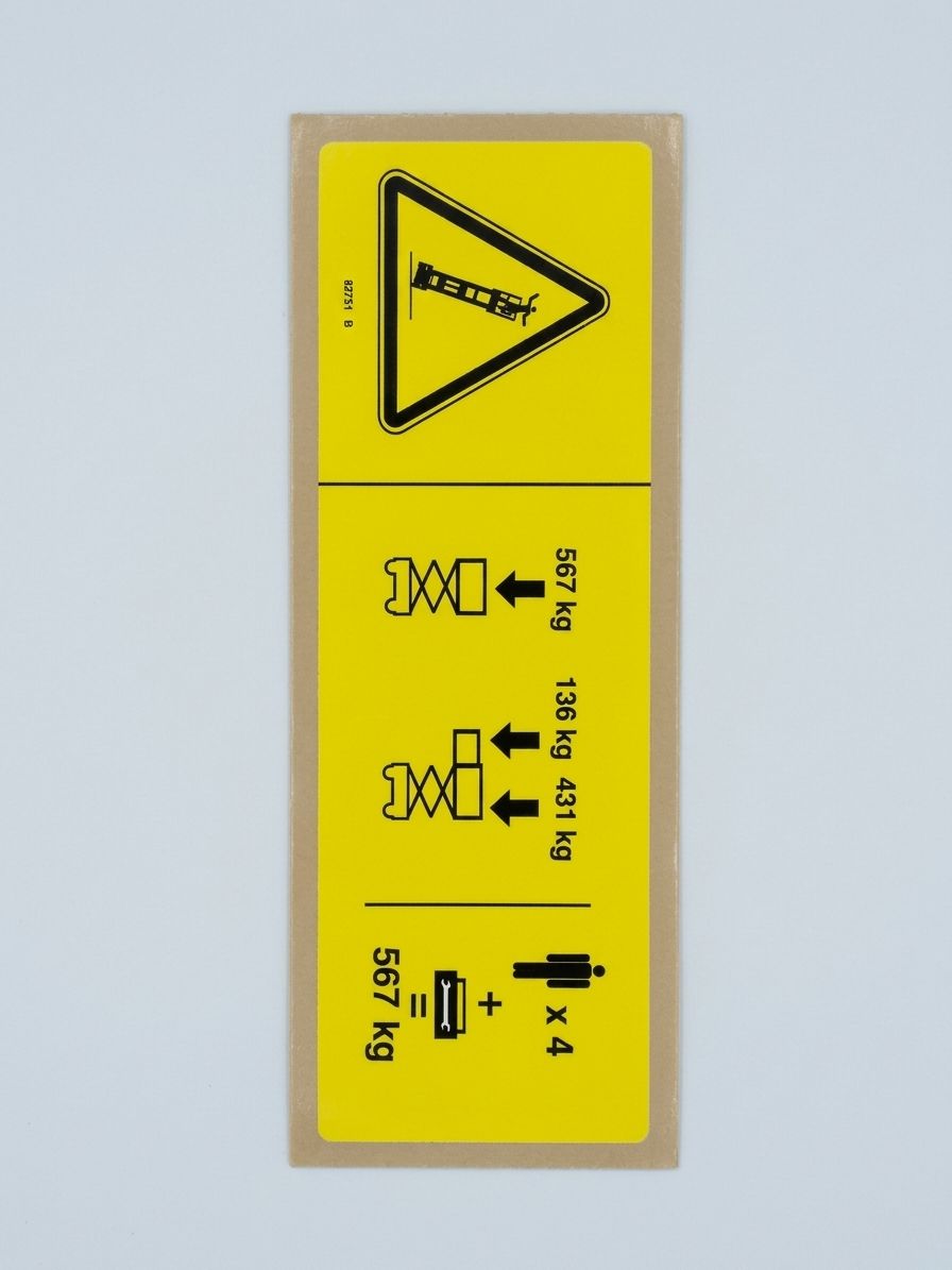 DECAL, DANGER, MAX CAP, 2668 ANSI