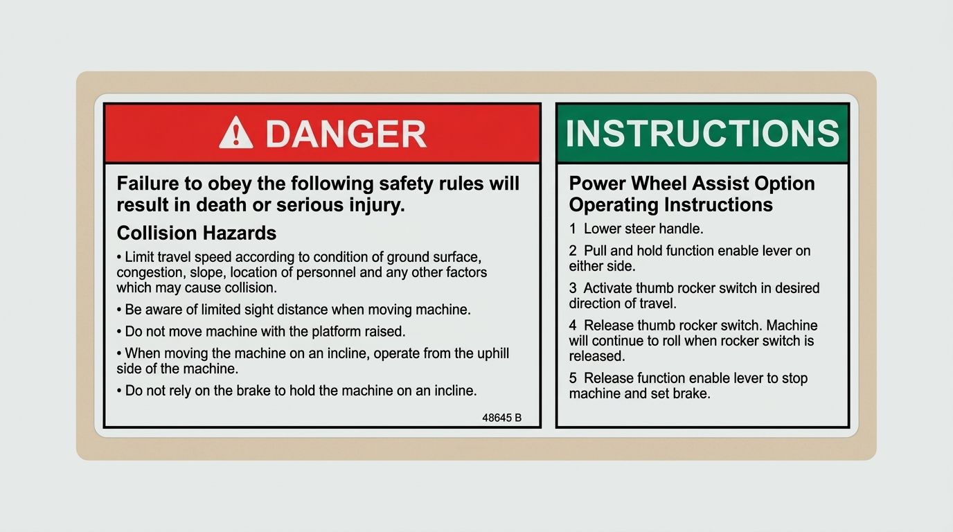 DECAL, DANGER, PWA SAFETY/SETUP
