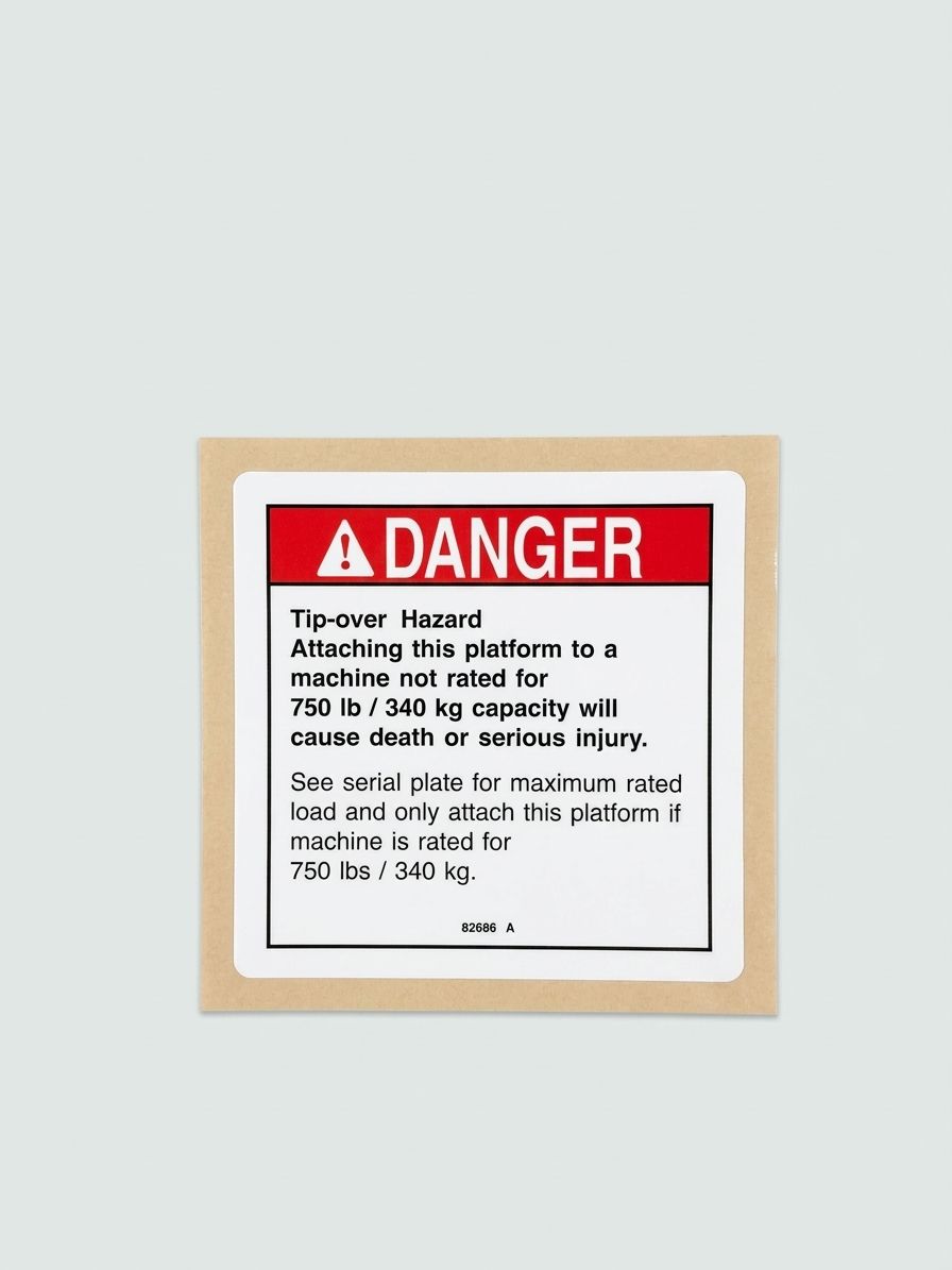DECAL, DANGER, TIP-OVER, HI-CAP