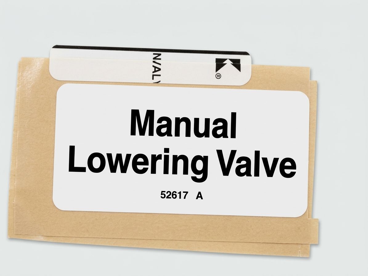 DECAL, MANUAL LOWERING VALVE