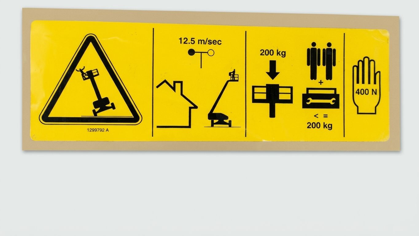 DECAL, TIP-OVER HAZARD, AIRCRAFT, SYM