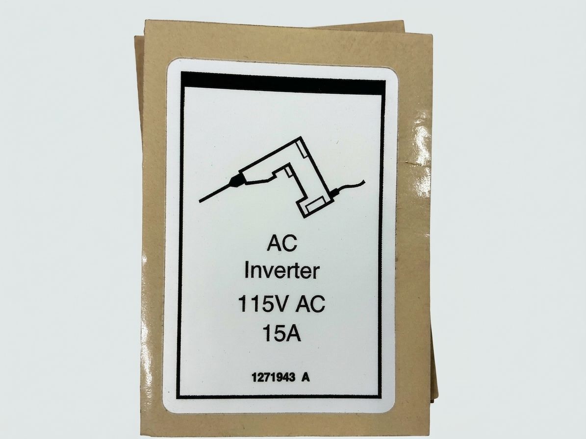 LABEL, AC INVERTER POWER, 115V AC, 15A